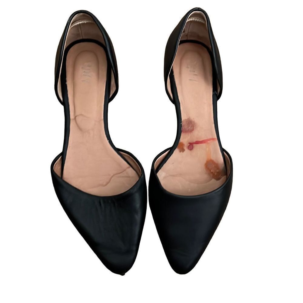 J jill black leather pointed toe flats